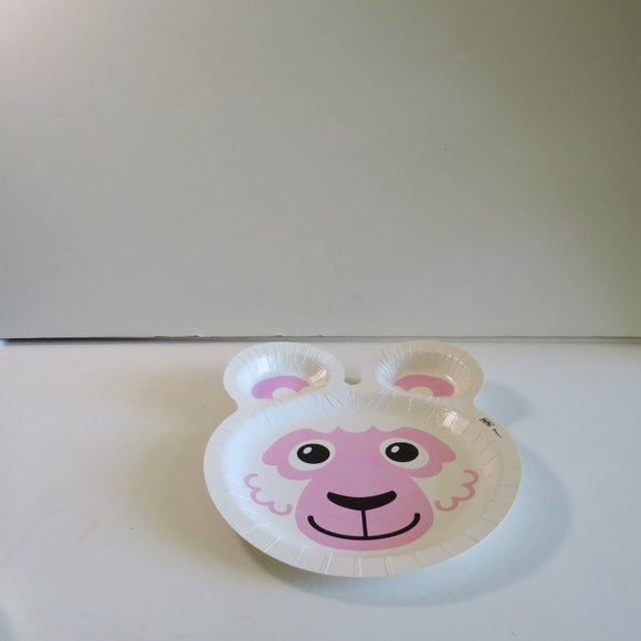 WHITE SHEEP PINK FACE ZOO PALS Hefty paper plate (1 item) - Picture 3 of 4